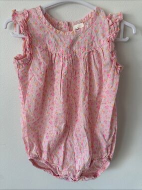 OshKosh B'gosh Pink Floral Baby Romper with Multicolor Flowers
